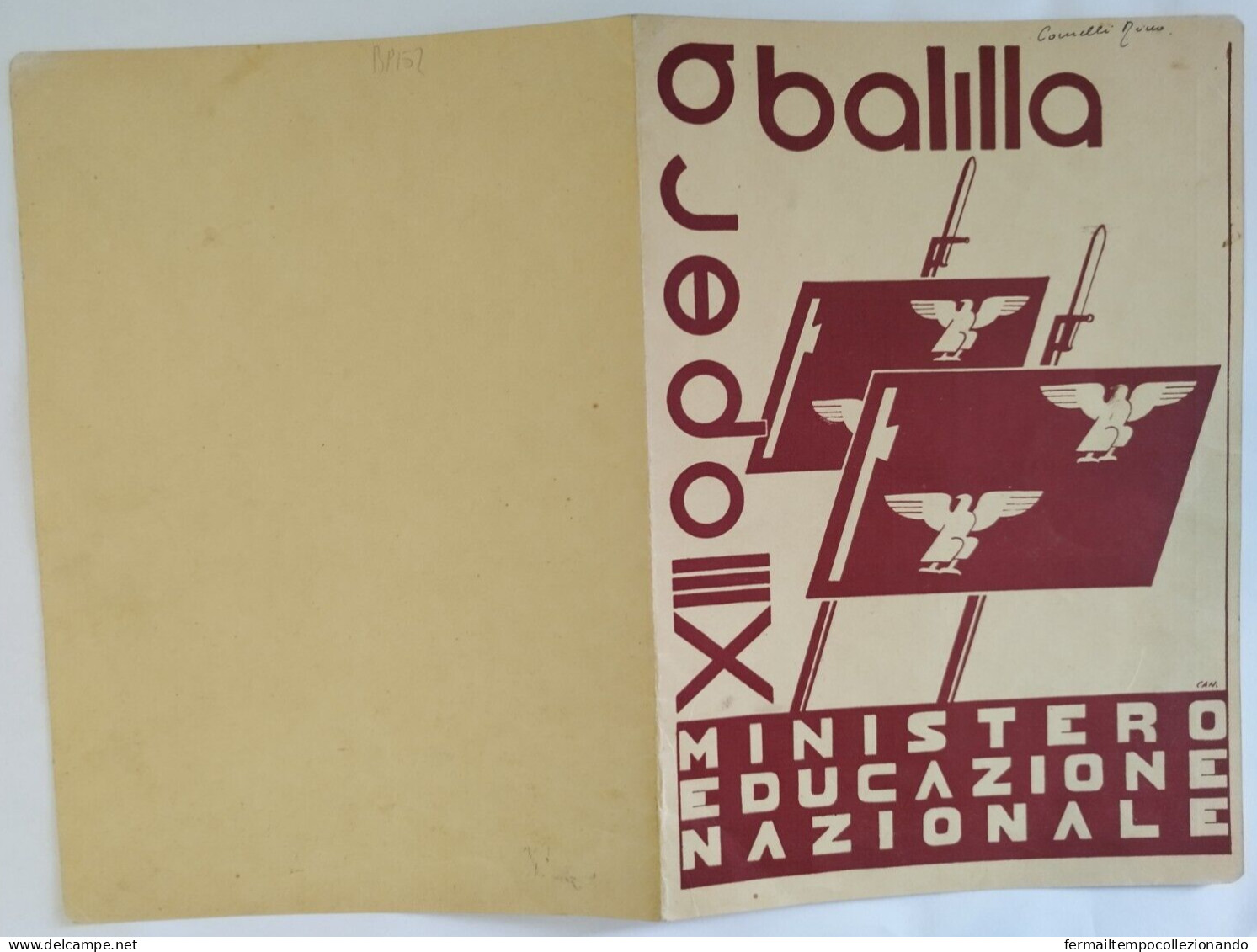 Bp152 Pagella Fascista Regno D'italia Opera Balilla Tizzano Parma 1935 - Diploma & School Reports