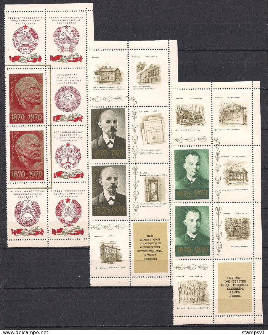 Russia USSR  1970  Birth Centenary Of V.I.Lenin. Mi 3749-58 - Unused Stamps
