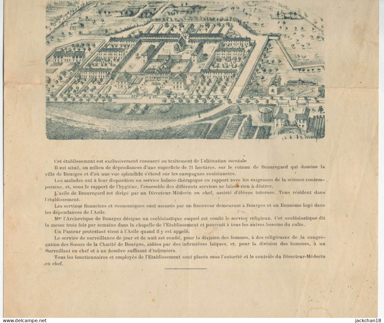 BOURGES (Cher) ASILE DEPARTEMENTAL D'ALIENES DE BEAUREGARD / Formalités Légales D'admission Engagement à Souscrire Etc. - Historische Dokumente