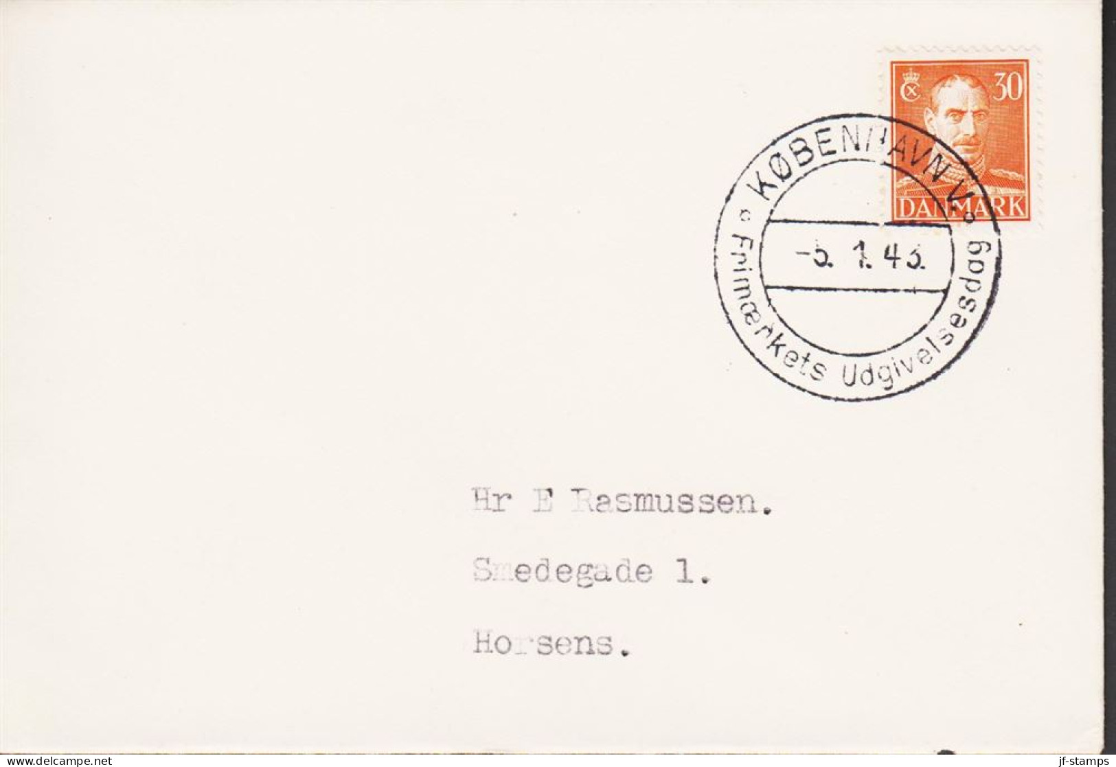 1943. DANMARK. CHRISTIAN X 30 ØRE On FDC KØBENHAVN 5.1.43.   (Michel 273) - JF544741 - FDC