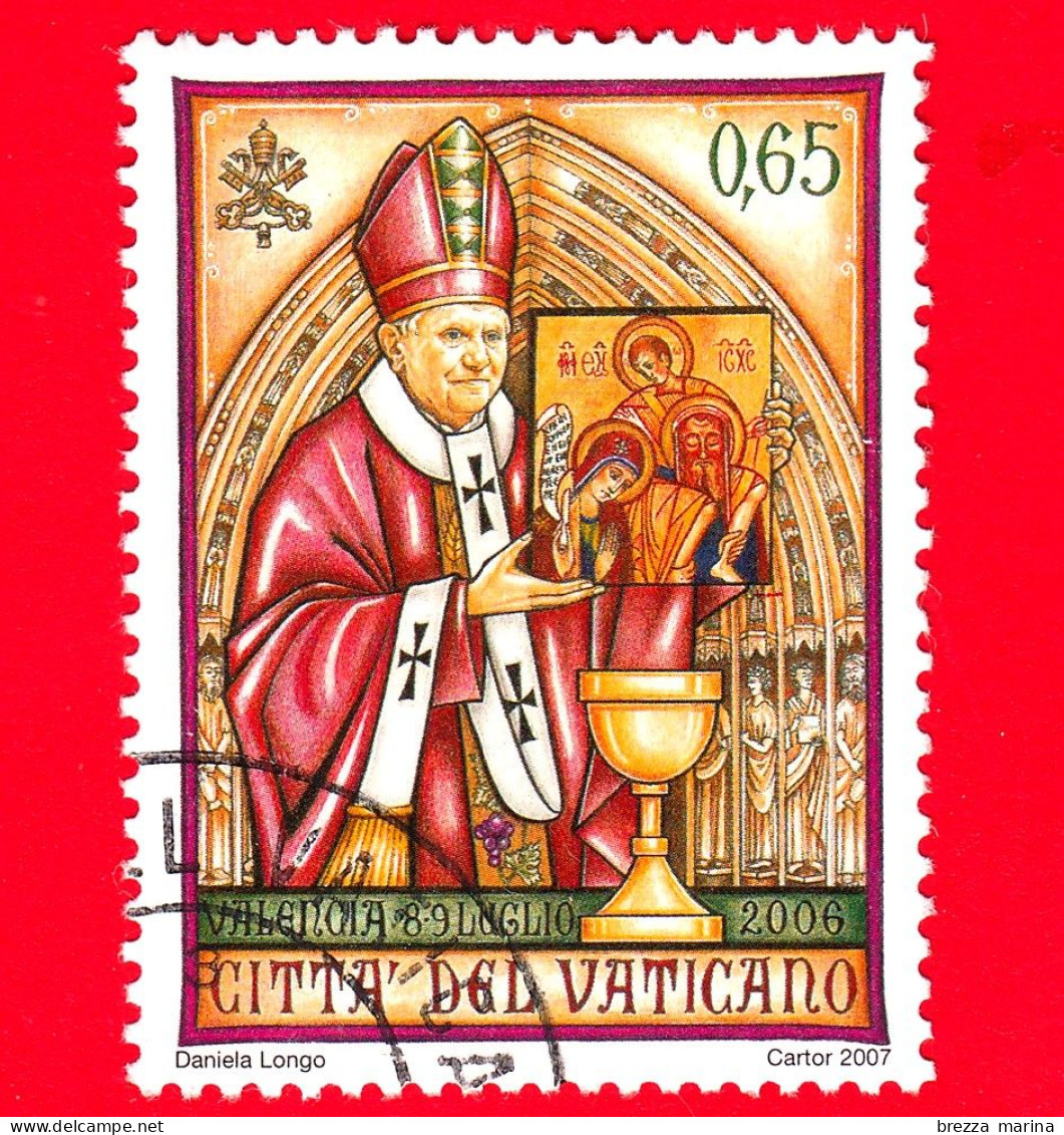 VATICANO - Usato - 2007 - Viaggi Di Benedetto XVI Nel Mondo - Spagna - 0.65 - Used Stamps