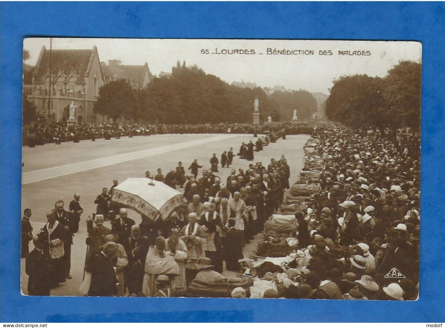 CPA - 65 - Lourdes - Bénédiction Des Malades - Circulée - Lourdes