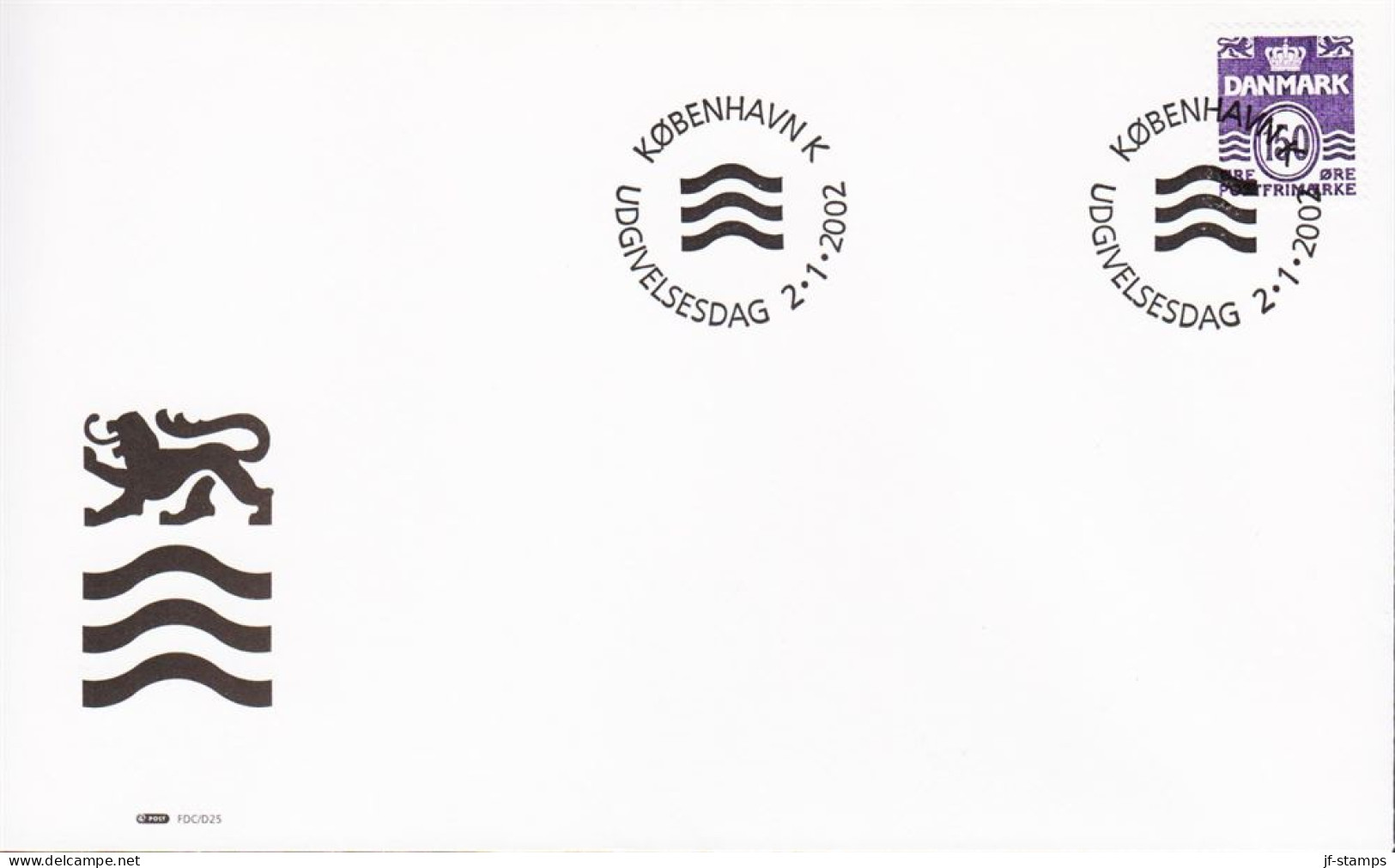 2002. DANMARK. 150 ØRE On FDC 2.1.2002.  (Michel 1295) - JF544764 - Lettres & Documents