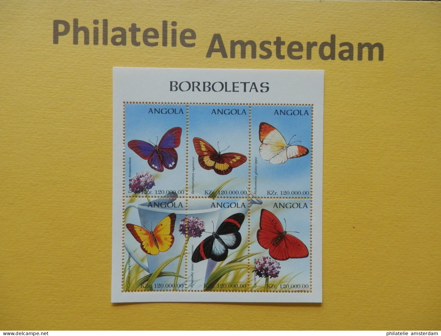 Angola 1998, FAUNA INSECTS BUTTERFLIES SCHMETTERLINGE VLINDERS PAPILLONS: Mi 1183-88, ** - Vlinders