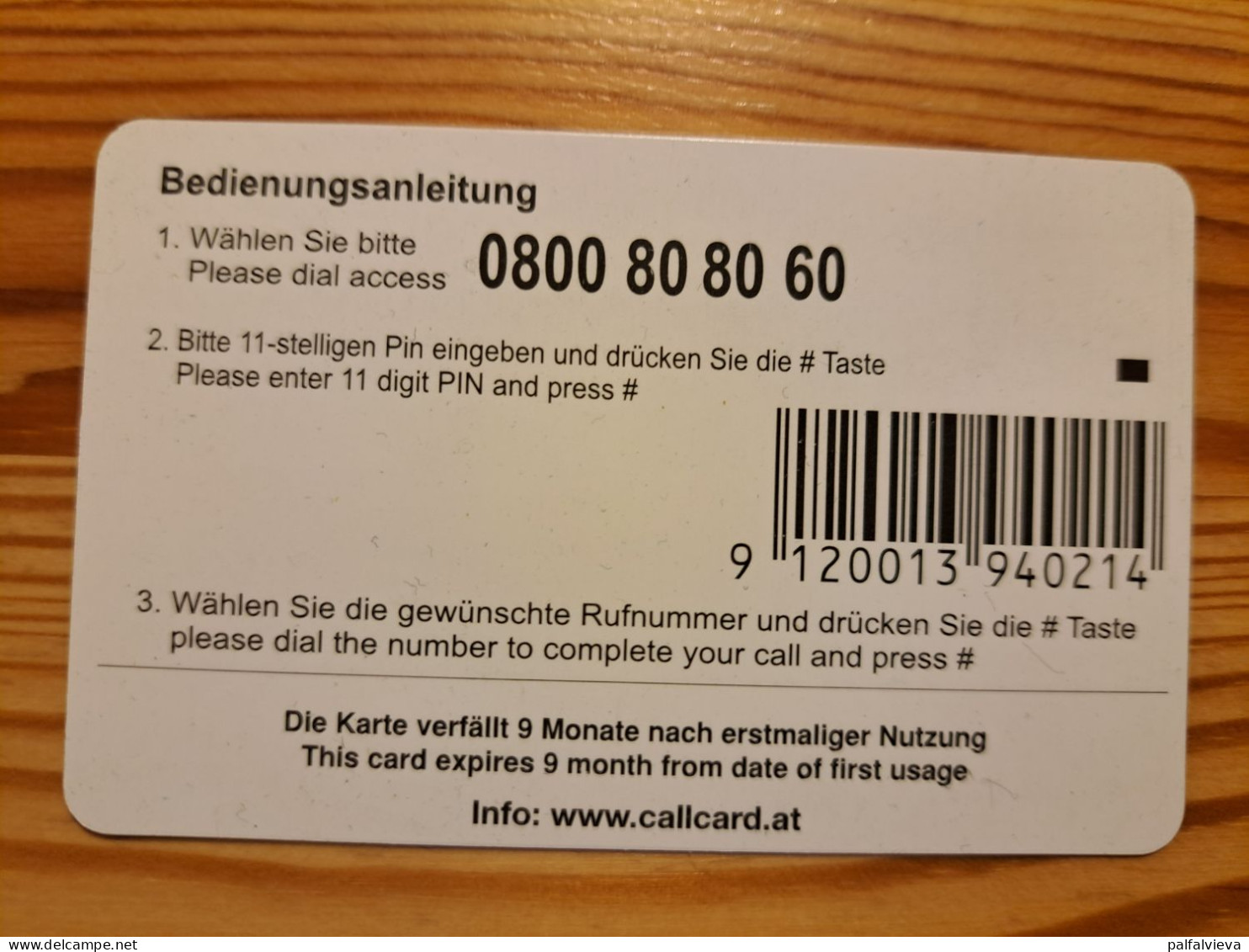 Prepaid Phonecard Austria, ICC - Hello - DUMMY - Oesterreich