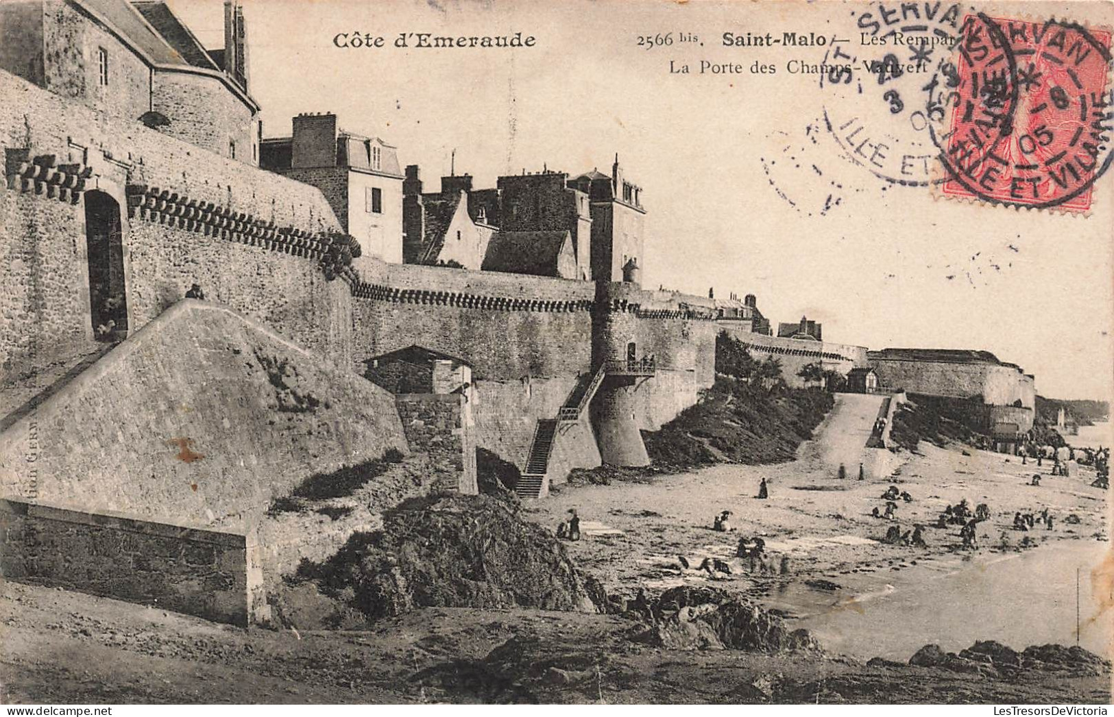 FRANCE - Saint Malo - Les Remparts - La Porte Des Champs - Vauvert - Animé - Carte Postale Ancienne - Saint Malo