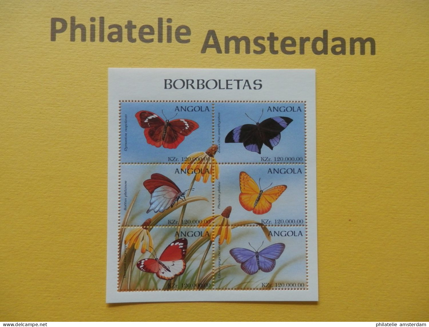 Angola 1998, FAUNA INSECTS BUTTERFLIES SCHMETTERLINGE VLINDERS PAPILLONS: Mi 1195-00, ** - Vlinders