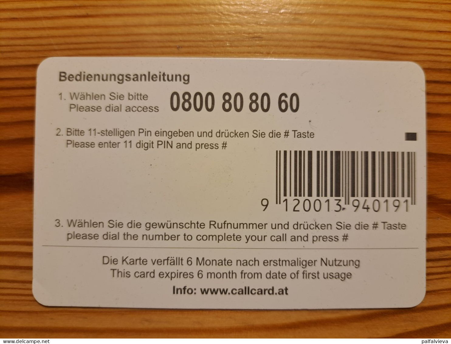 Prepaid Phonecard Austria, ICC - Hello - DUMMY - Autriche