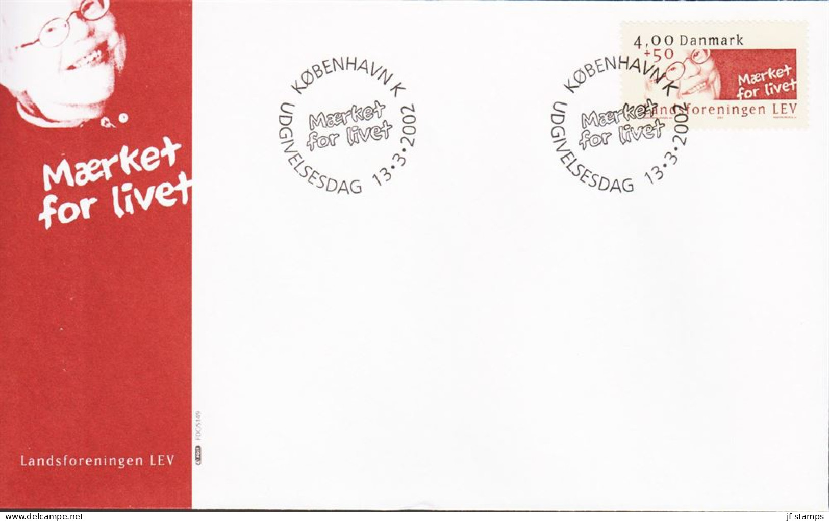 2002. DANMARK. Landsforeningen LEV On FDC 13.3.2002.  (Michel 1305) - JF544772 - Briefe U. Dokumente