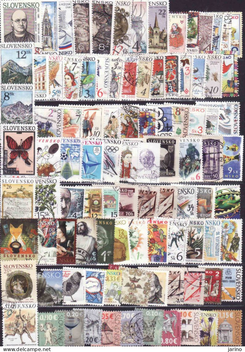 Slovakia - 300 Different Used Postage Stamps 1993-2023 + 1940-1945 - Lots & Kiloware (mixtures) - Max. 999 Stamps