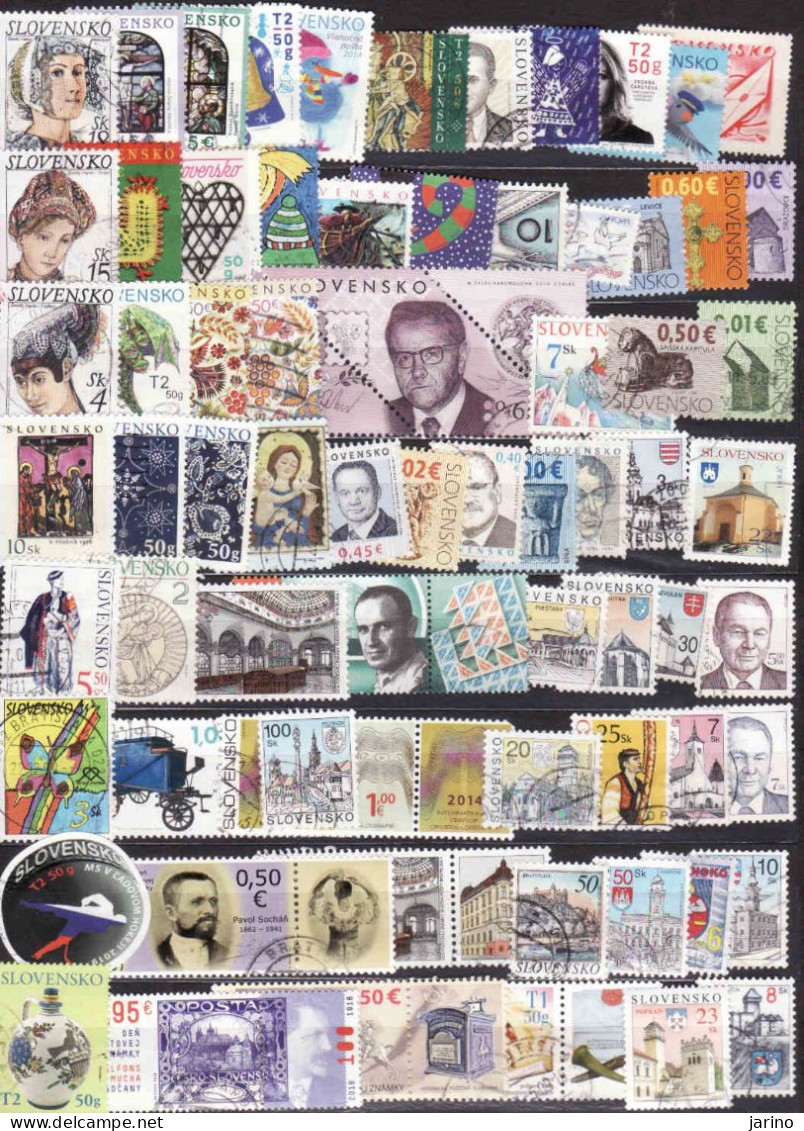Slovakia - 300 Different Used Postage Stamps 1940-1945 + 1993-2023 - Mezclas (max 999 Sellos)