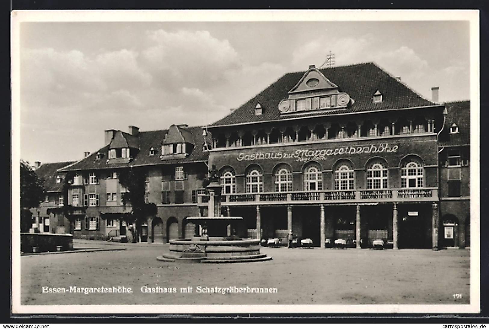 AK Essen-Margaretenhöhe, Gasthaus Mit Schatzgräberbrunnen  - Essen