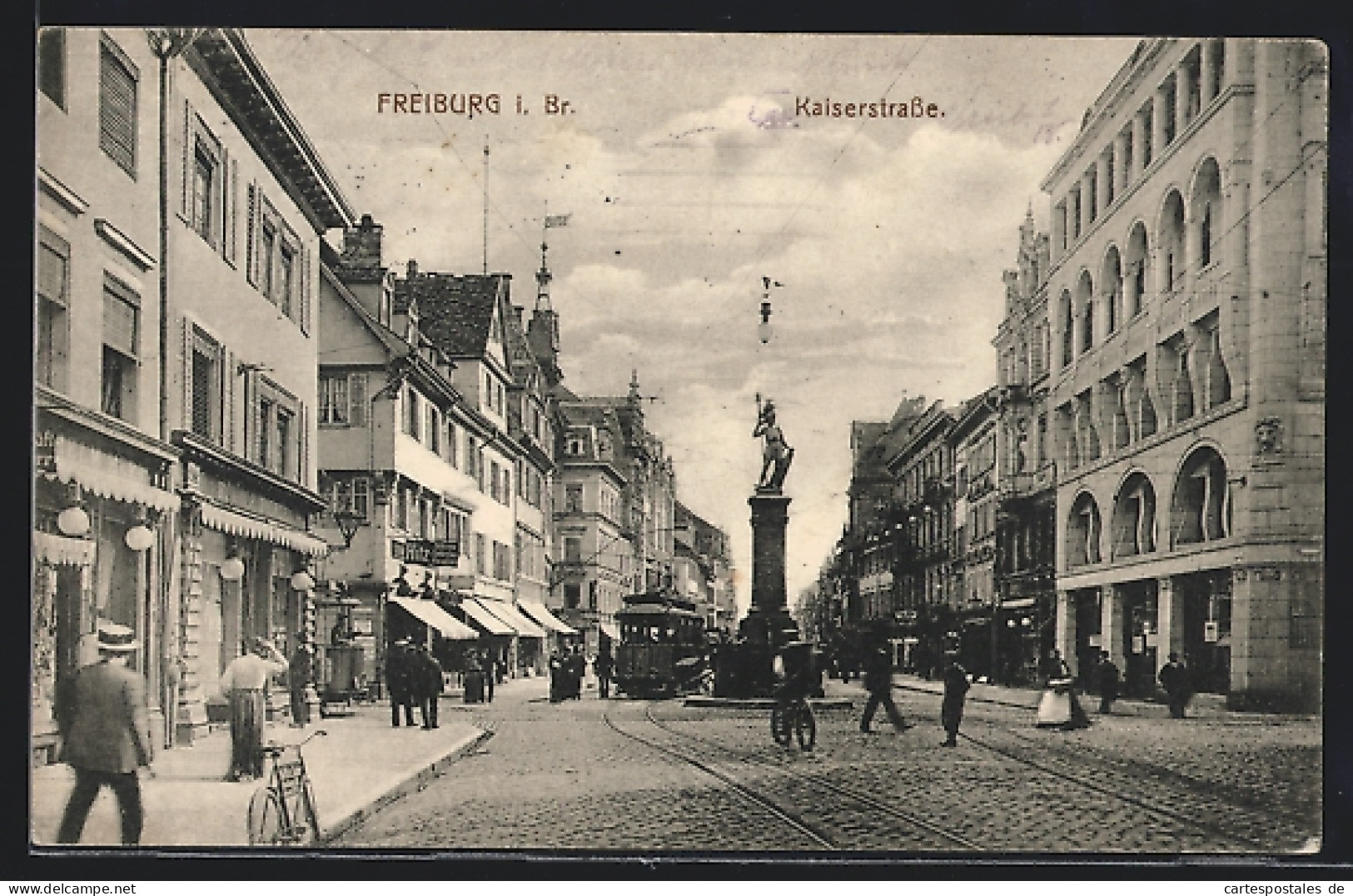 AK Freiburg / Breisgau, Blick In Die Kaiserstrasse, Geschäft Schirme Hitz  - Freiburg I. Br.