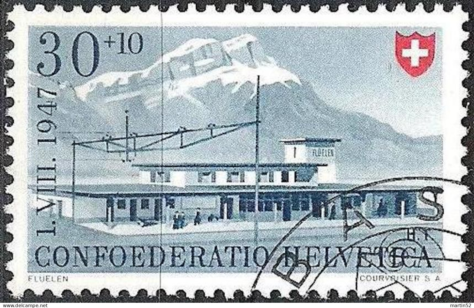 Schweiz Suisse PRO PATRIA 1947: FLÜELEN Zu WII 37 Mi 483 Yv 440 Mit Sonder-Stempel IMABA BASEL (Zu CHF 18.00) - Gebraucht