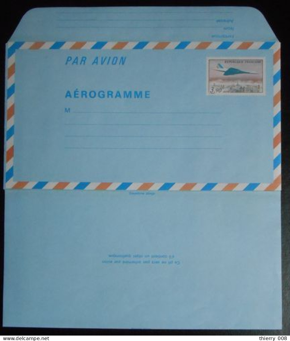 Aérogramme 1015 Concorde Survolant Paris 3,90 F - Aerogramme