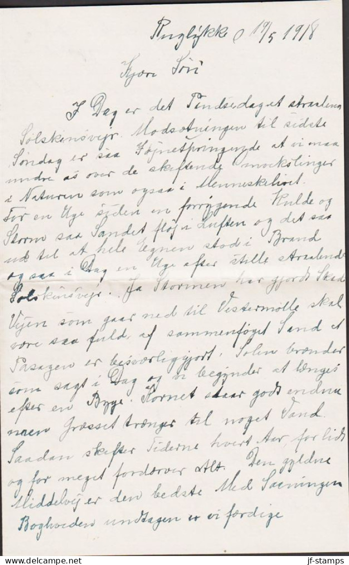 1918. SLESVIG. Historical Interesting Letter Inside Envelope Cancelled SONDERBURG 20.5.18 To Danish Soldie... - JF544808 - Schleswig-Holstein