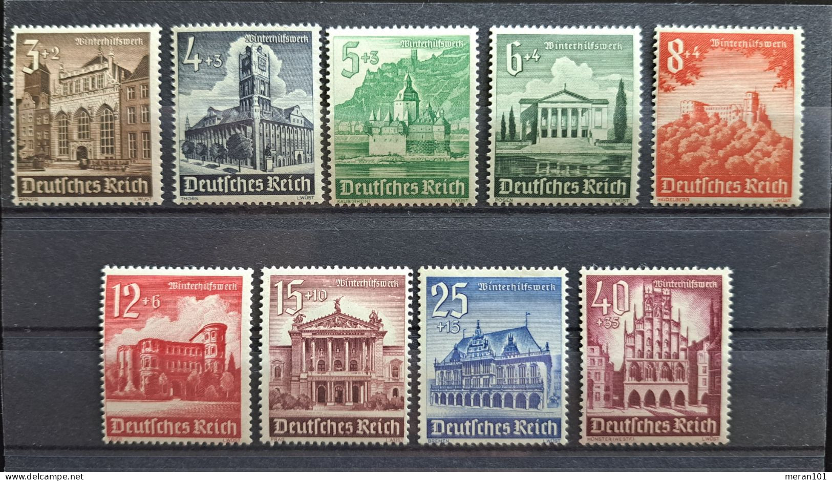 Deutsches Reich 1940, Mi 751-59 MNH(postfrisch) "Bauten" - Lettres & Documents