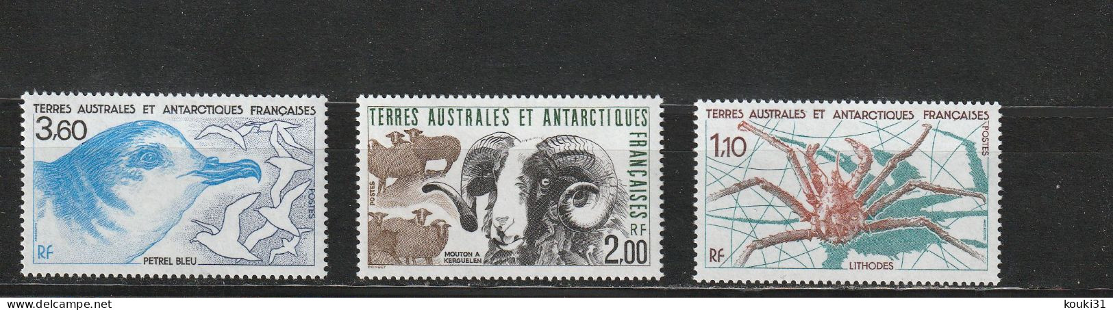 TAAF YT 140/2 ** : Lithodes , Mouton , Pétrel Bleu - 1989 - Unused Stamps