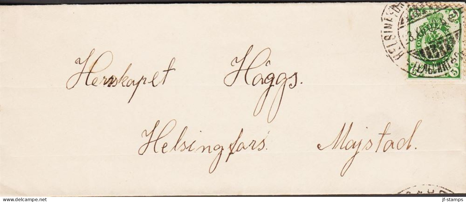 1902. FINLAND. 5 PEN On Small Envelope To Herskapet Häggs, Helsingfors Majstad Cancelled HELSINGFORS 23.XI... - JF544824 - Gebraucht