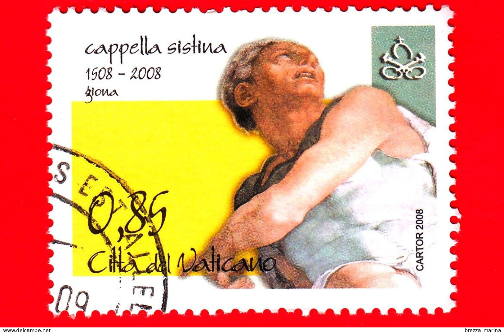 VATICANO - Usato - 2008 - Cappella Sistina - Profeta Giona - 0,85 - Used Stamps