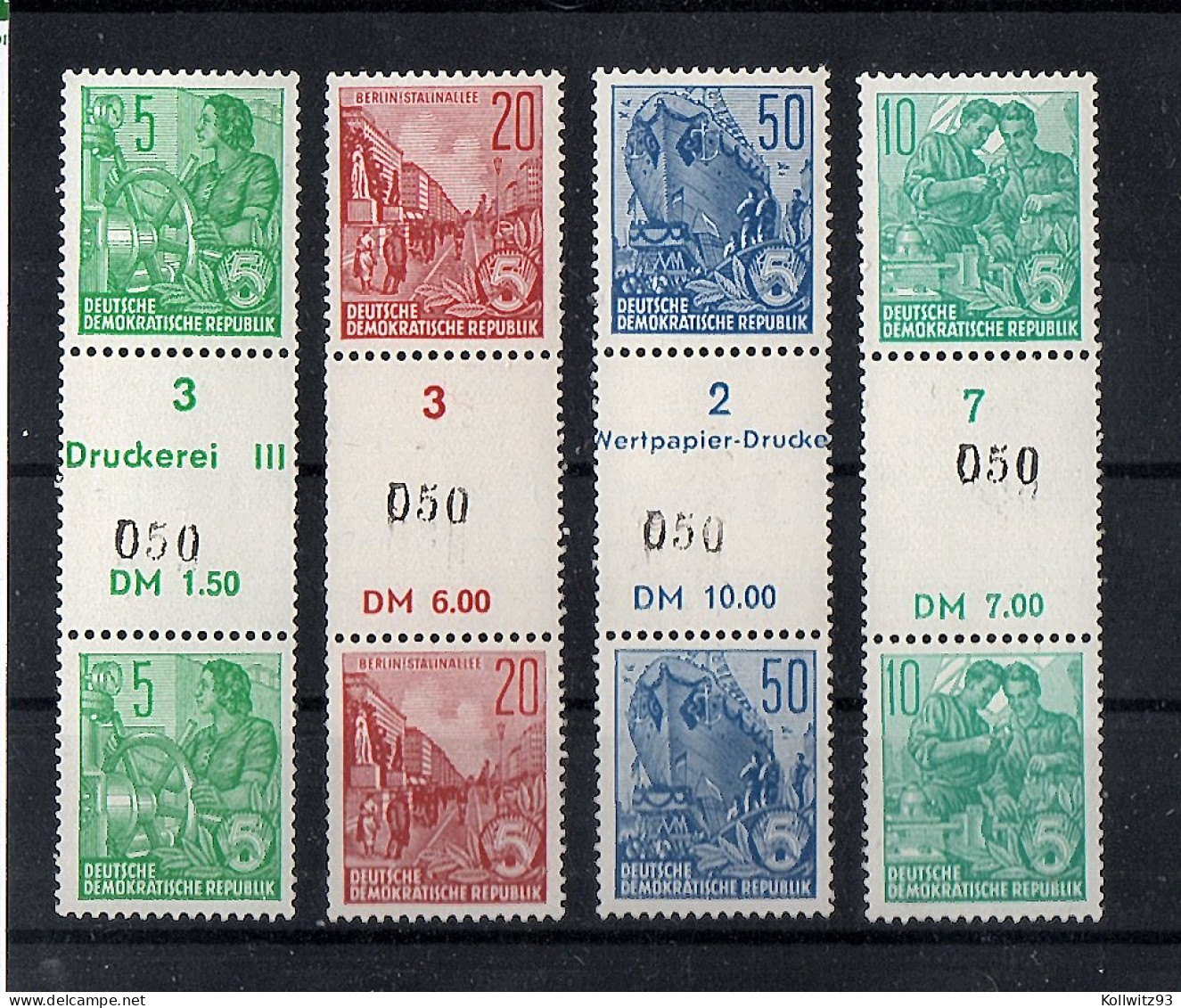 DDR. Mi.-Nr. 577/580/584/704 BR Post., Rollenmarken-Versuchsausgabe FA. Mayer - Autres & Non Classés