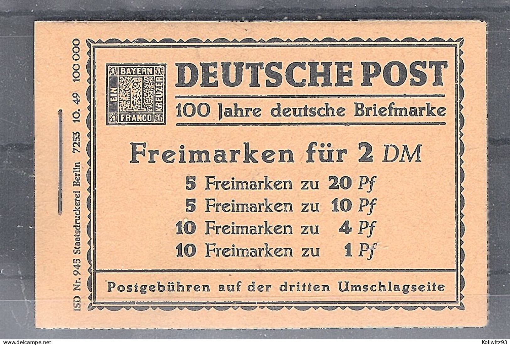 Berlin 1952 Markenheftchen Berliner Bauten, Mi.-Nr. MH 1, Post. FA. SchlegelBPP. - Covers & Documents