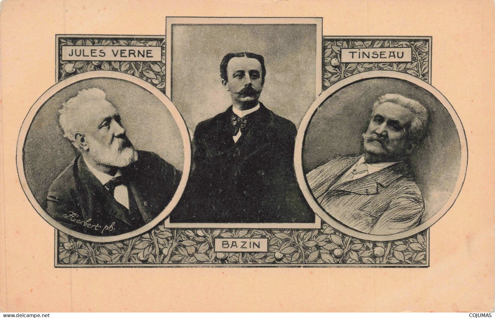 CELEBRITES _S28420_ Ecrivains - Jules Verne - Tinseau - Bazin - Ecrivains