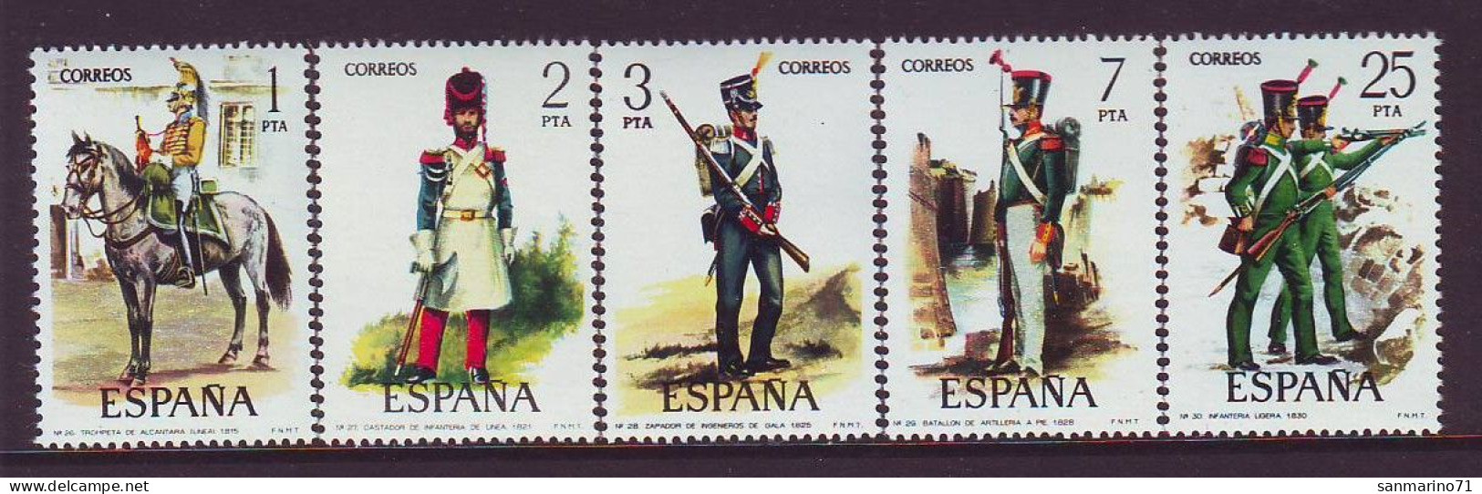 SPAIN 2243-2247,unused - Militares