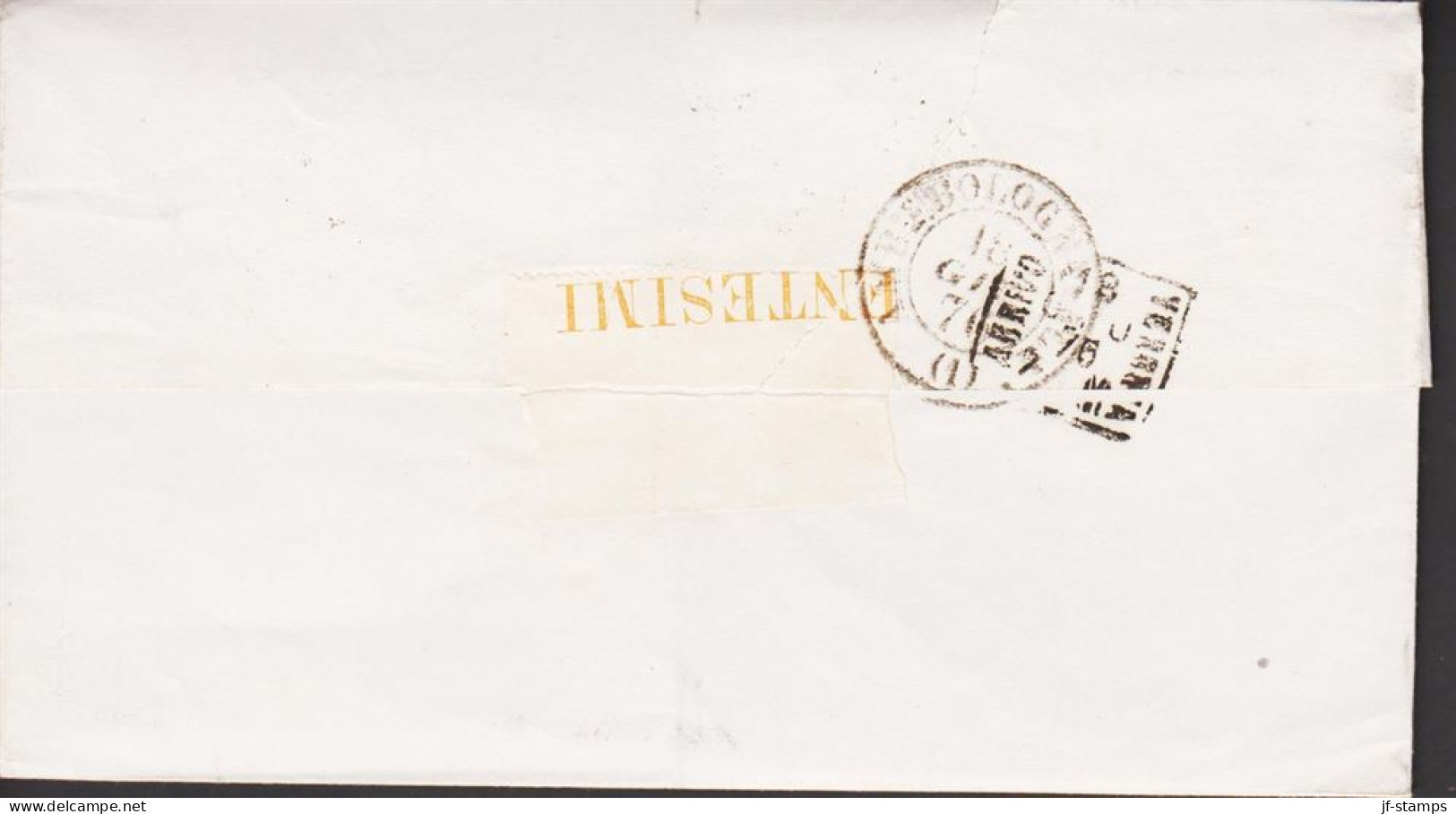 1876. ITALIA. VIKTOR EMANUEL. 10 CMI. On Beautiful Envelope To Verona Cancelled 509 And TREVIJ... (Michel 17) - JF544832 - Afgestempeld