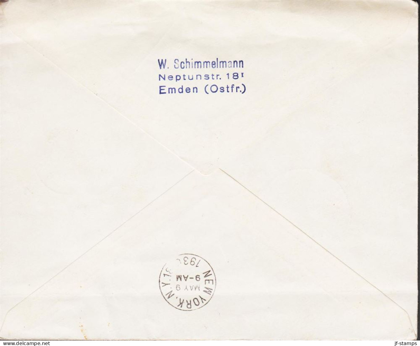 1936. DEUTSCHES REICH. 50 + 75 Pf. Zeppelin LZ 129 On Cover (fold) To USA With LZ 129 From... (Michel 607607) - JF544838 - Covers & Documents