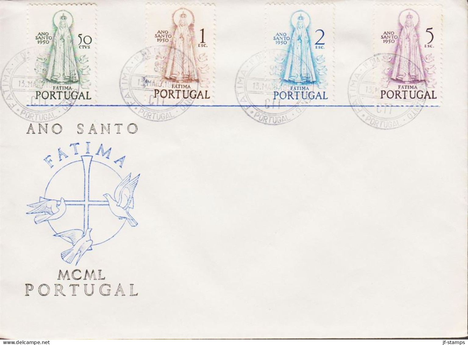 1950. PORTUGAL. ANO SANTO 1950 FATIMA. Complete Set On FDC, Very Unusual.  (Michel 748-751) - JF544840 - FDC