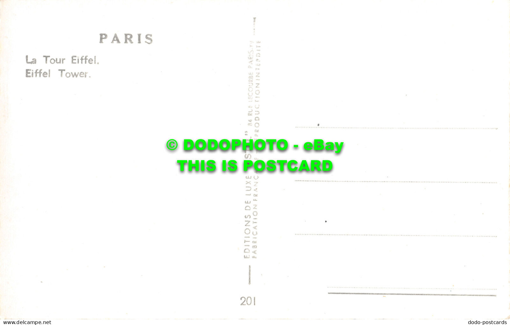 R516519 Paris. Eiffel Tower. Estel. Postcard - World