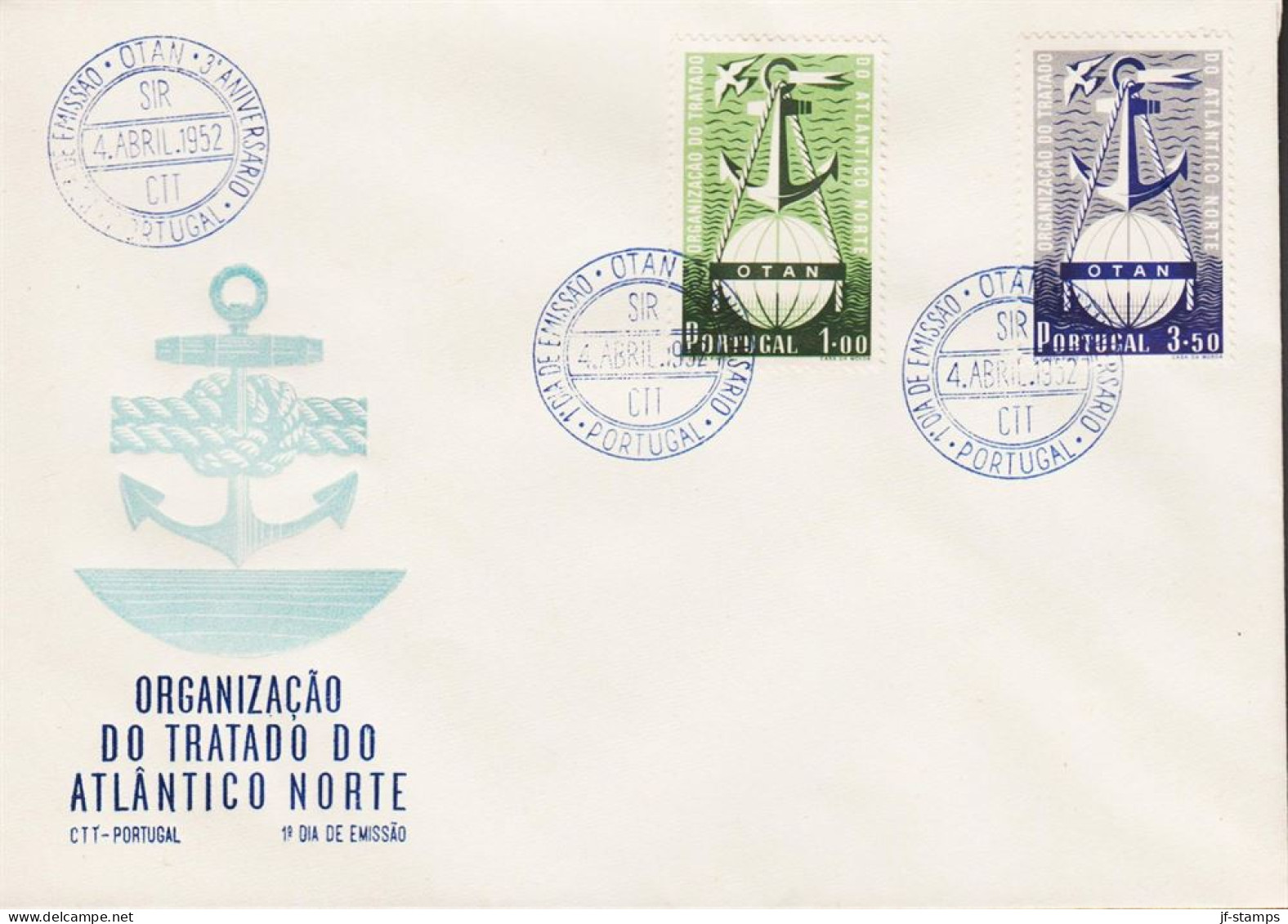 1952. PORTUGAL. NATO. OTAN = Organisação De Tratado Do Atlantico Norte. Complete Set With... (Michel 778-779) - JF544850 - FDC