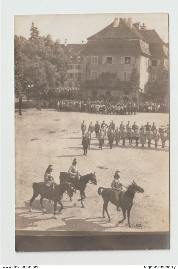 CPA PHOTO - 68 - MASEVAUX - Défilé Devant Le Général JOFFRE Le 14 Juillet 1915 - Cavaliers Dragons à Cheval - RARE - - Masevaux