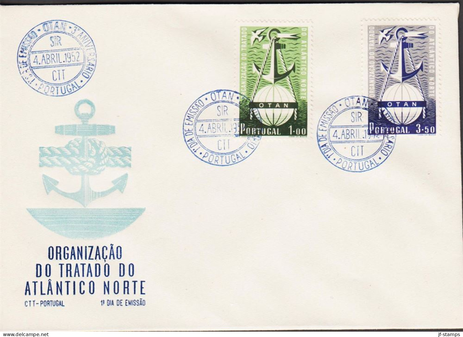 1952. PORTUGAL. NATO. OTAN = Organisação De Tratado Do Atlantico Norte. Complete Set With... (Michel 778-779) - JF544851 - FDC