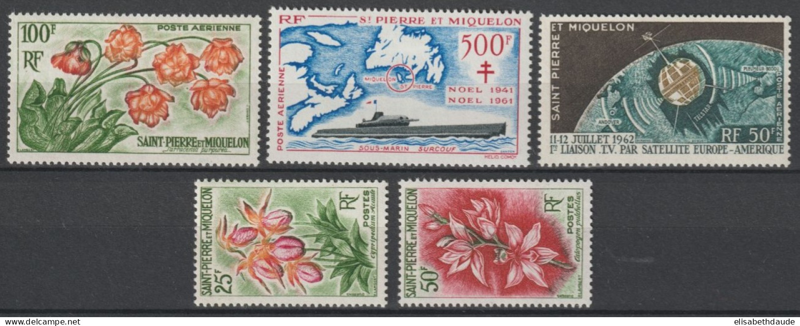 1962 - SPM - ANNEE COMPLETE AVEC POSTE AERIENNE * MLH - COTE = 202.5 EUR. - Annate Complete