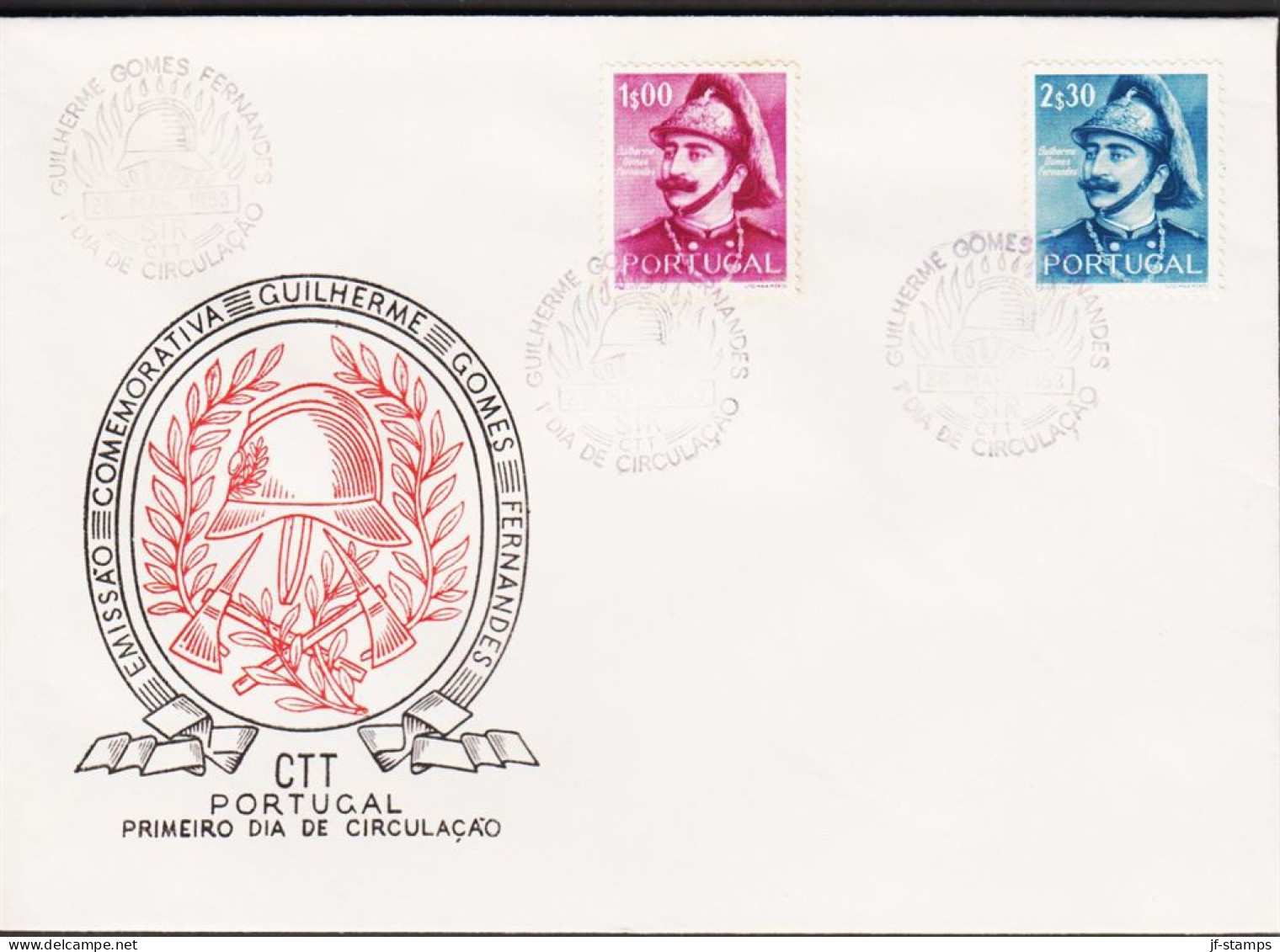 1953. PORTUGAL. Guilherme Gomes Fernandes. Complete Set With 2 Stamps On FDC.  (Michel 809-810) - JF544862 - FDC