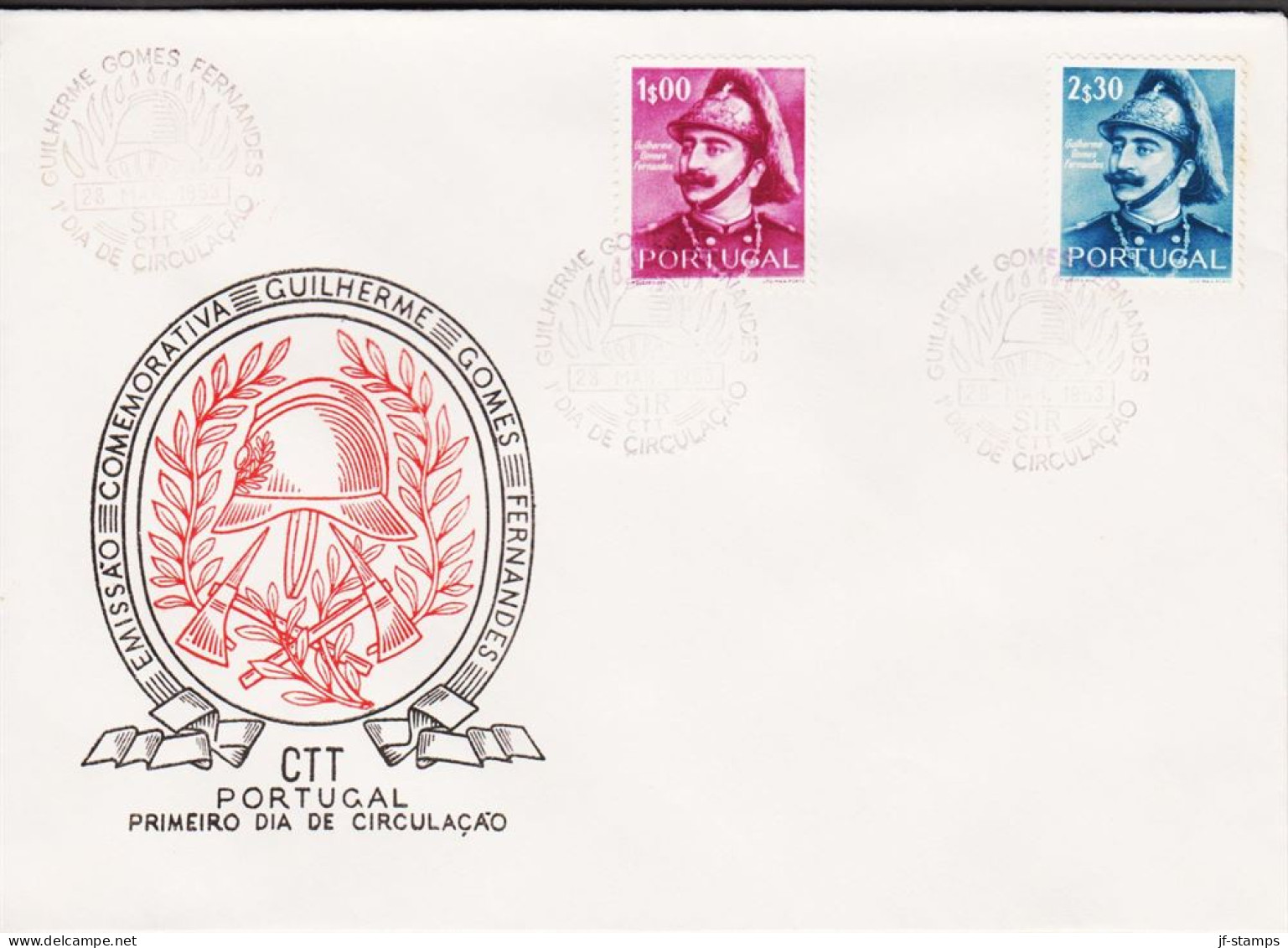 1953. PORTUGAL. Guilherme Gomes Fernandes. Complete Set With 2 Stamps On FDC.  (Michel 809-810) - JF544863 - FDC