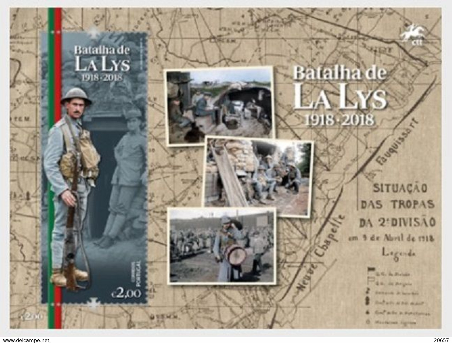 Portugal 4350/51 WWI, Bataille De La Lys 1918, Poste Radio, Tranchées - 1. Weltkrieg