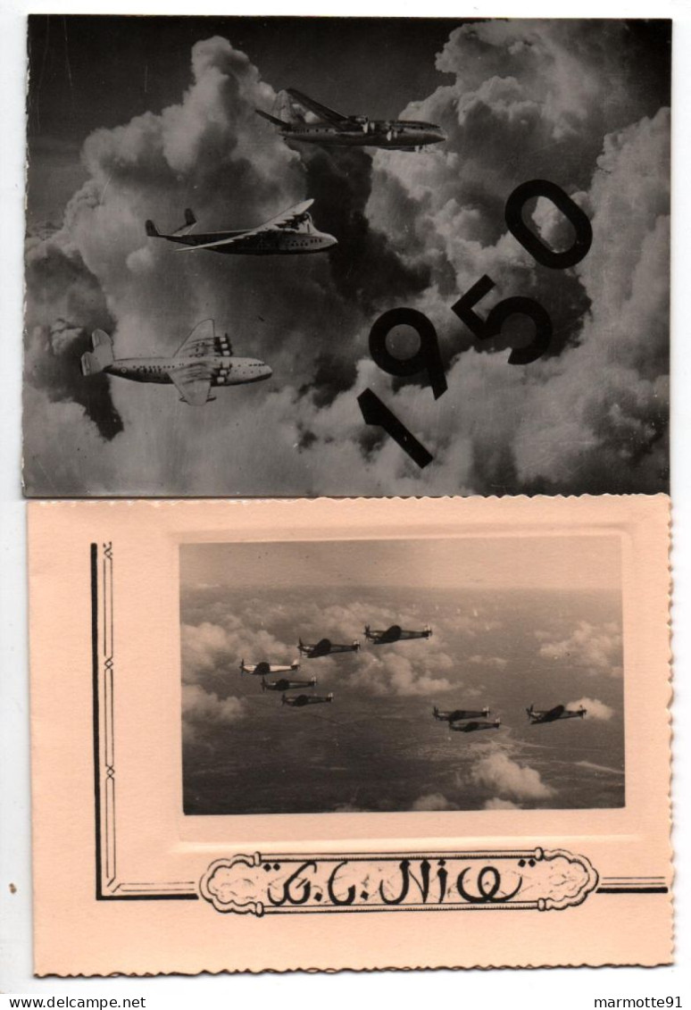 CARTE DE VOEUX ARMEE DE LAIR AVIATION ESCADRILLE ESCADRE 1950 - Aviazione