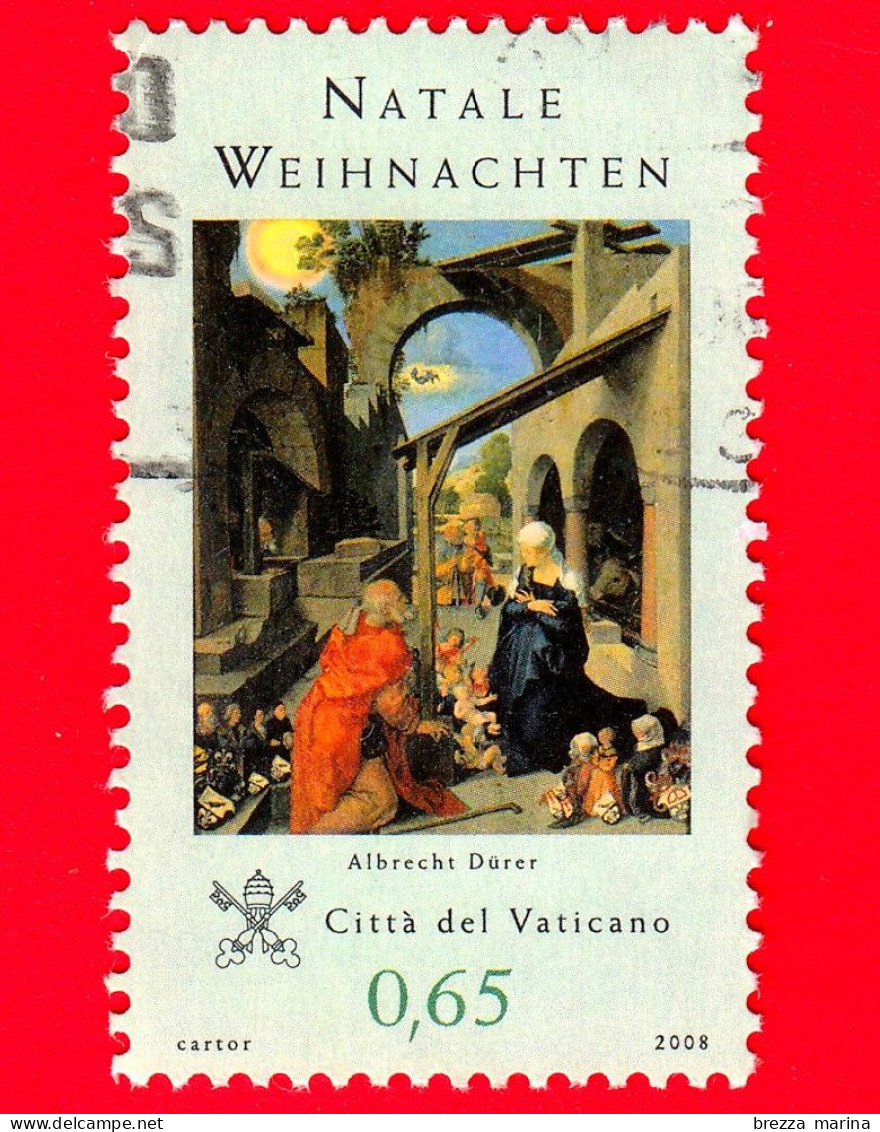 VATICANO - Usato - 2008 - Natale - Natività Di A. Durer - 0.65 - Used Stamps