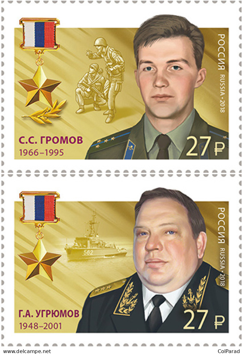 RUSSIA - 2018 - SET MNH ** - Heroes Counterintelligence. Heroes Of The Russia - Nuevos