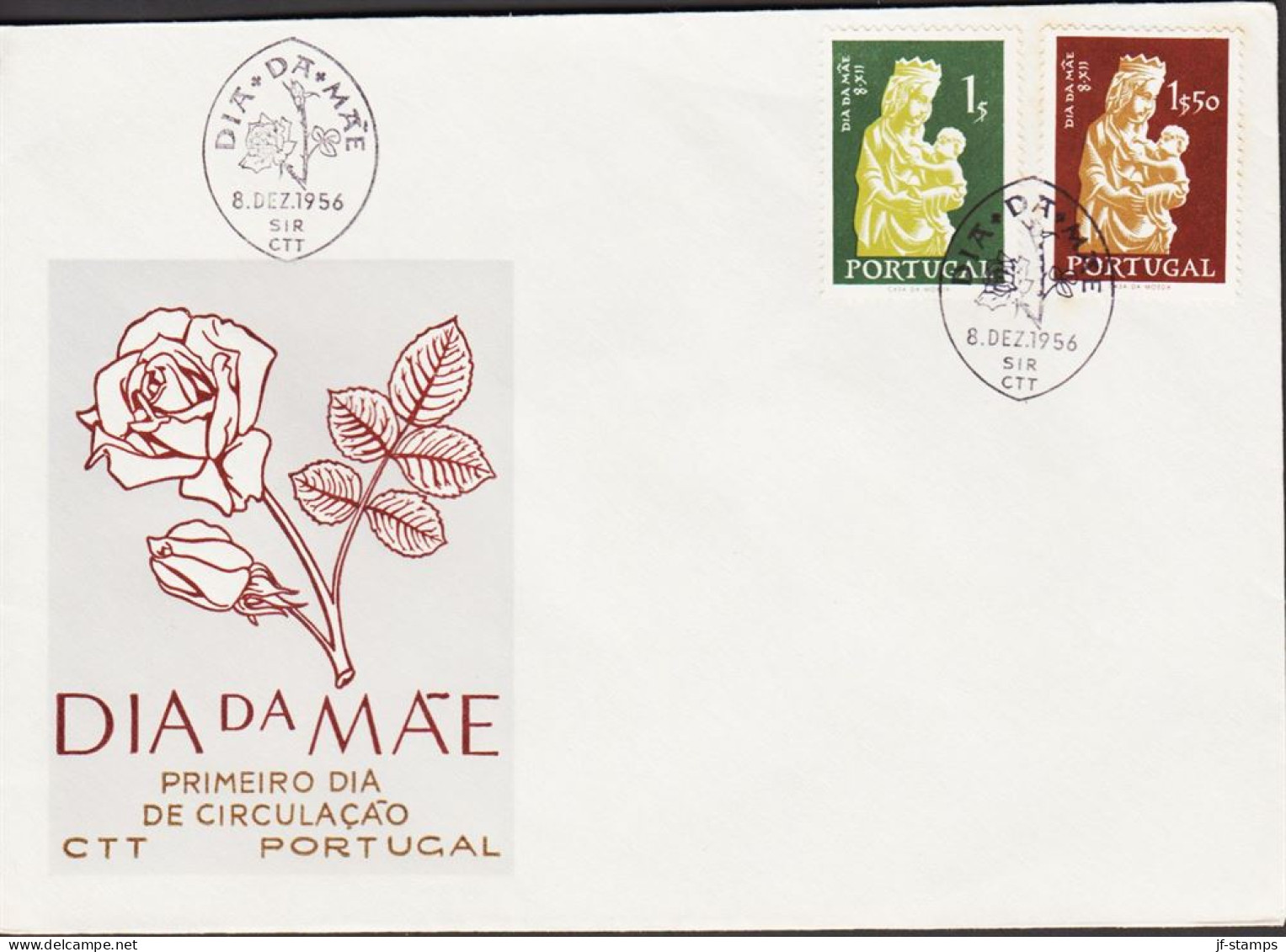1956. PORTUGAL. MOTHERS DAY. Complete Set With 2 Stamps On FDC.  (Michel 854-855) - JF544875 - FDC