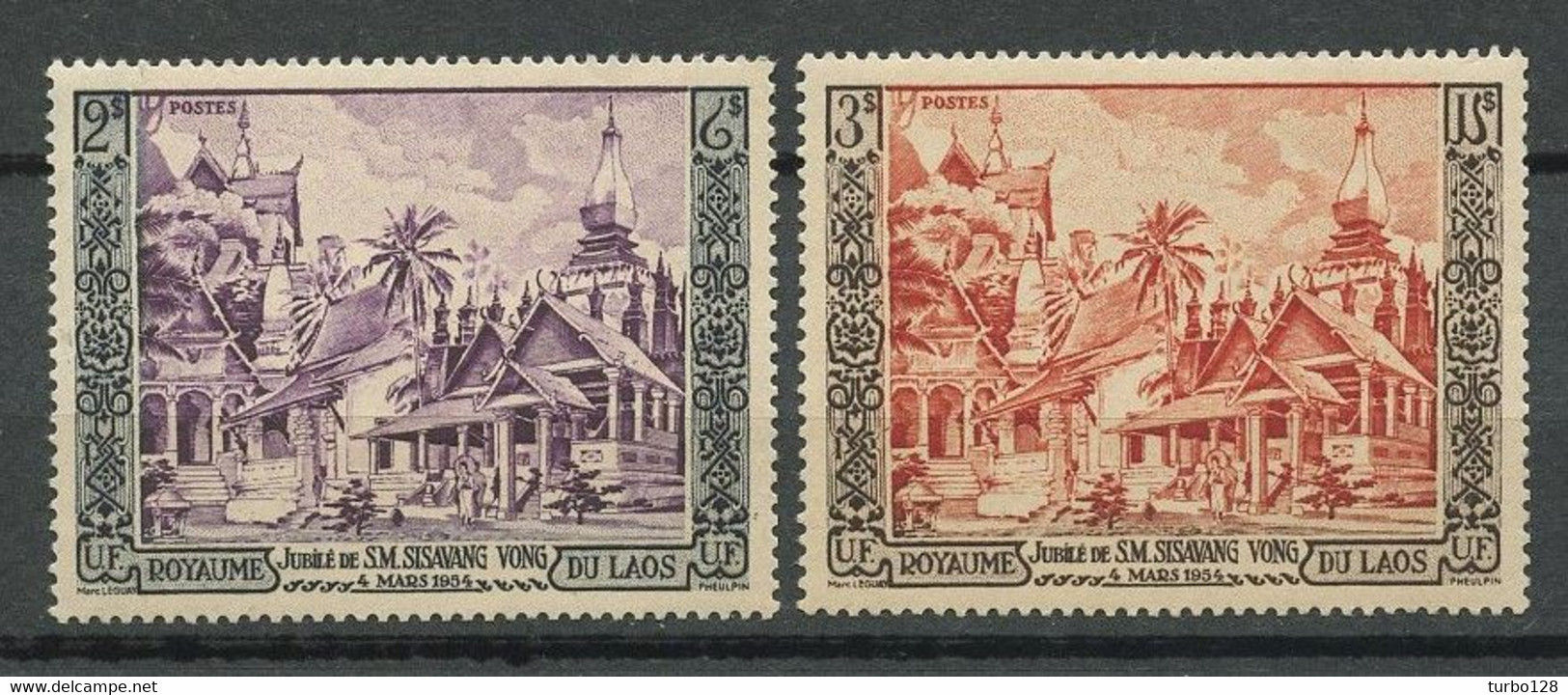 LAOS 1953 N° 28/29 ** Neufs MNH Superbes C 130 € Jubilé De SM Sisavang Vong - Laos