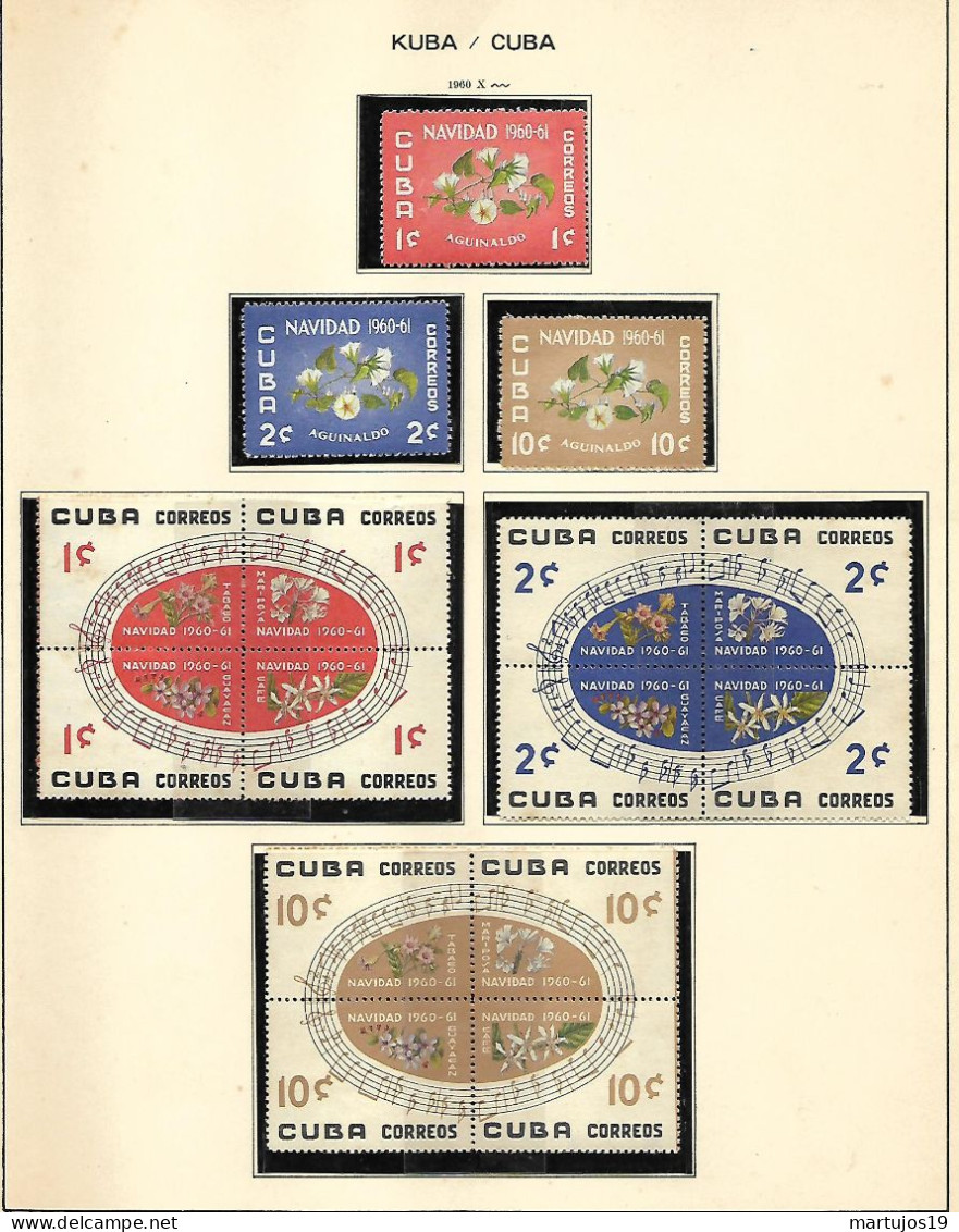 CUBA NAVIDADES 1960 FLORES ( FLORA ) SELLOS CON SEÑALES DE OXIDO - Andere & Zonder Classificatie