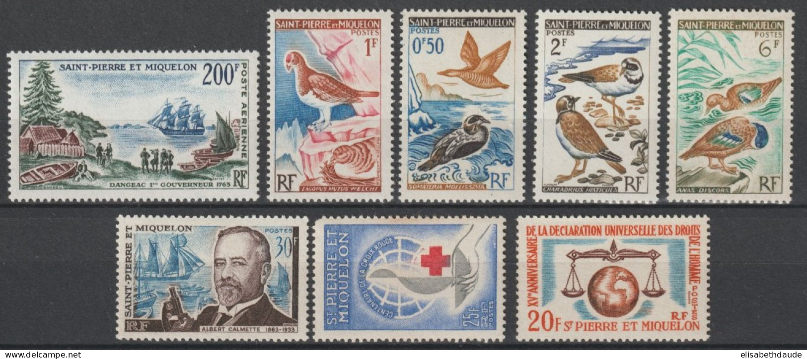 1963 - SPM - ANNEE COMPLETE AVEC POSTE AERIENNE * MLH - COTE = 74.2 EUR. - Komplette Jahrgänge