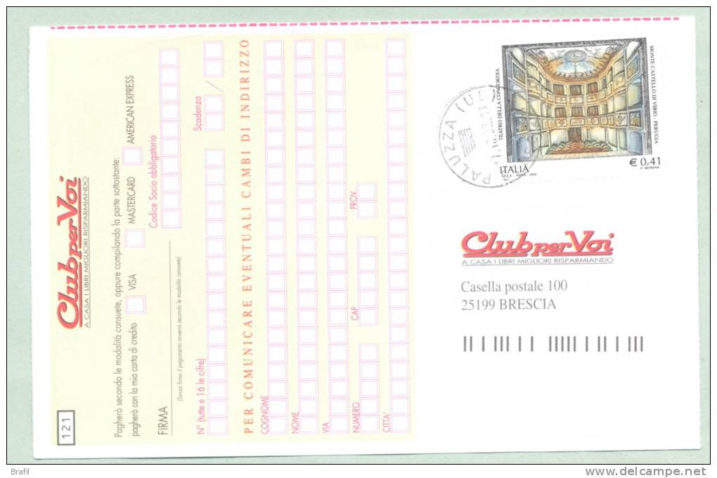 2002 Italia , Cartolina Per Richiesta Libri Affrancata Con Valore Anno 2002 - 2001-10: Poststempel