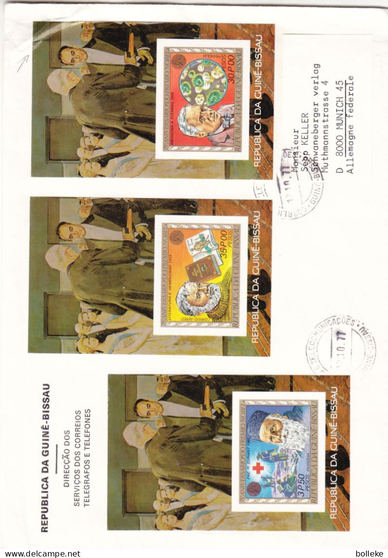 Guinée Bissau - 2 Lettres De 1977 - GF - Croix Rouge - Dunant-Hemingway-Fleming-Einstein-Curie- Rare Sur Lettre - Hiver 1976: Innsbruck