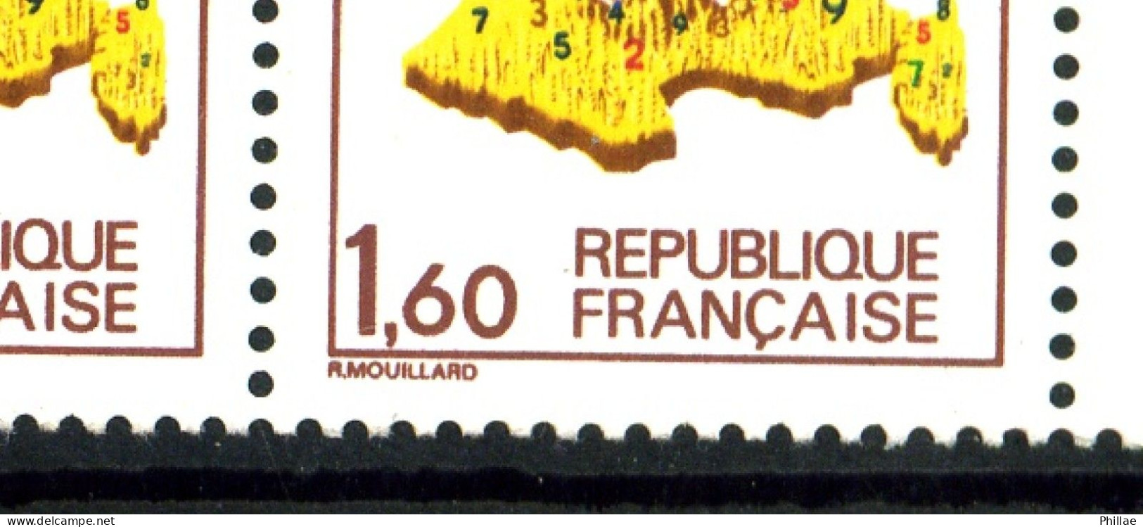 2202a - 1,60F  Recensement - Variété "Chiffre 7 Manquant Sur La Corse" - En Paire Avec Normal - Neuf N** - TB - Unused Stamps