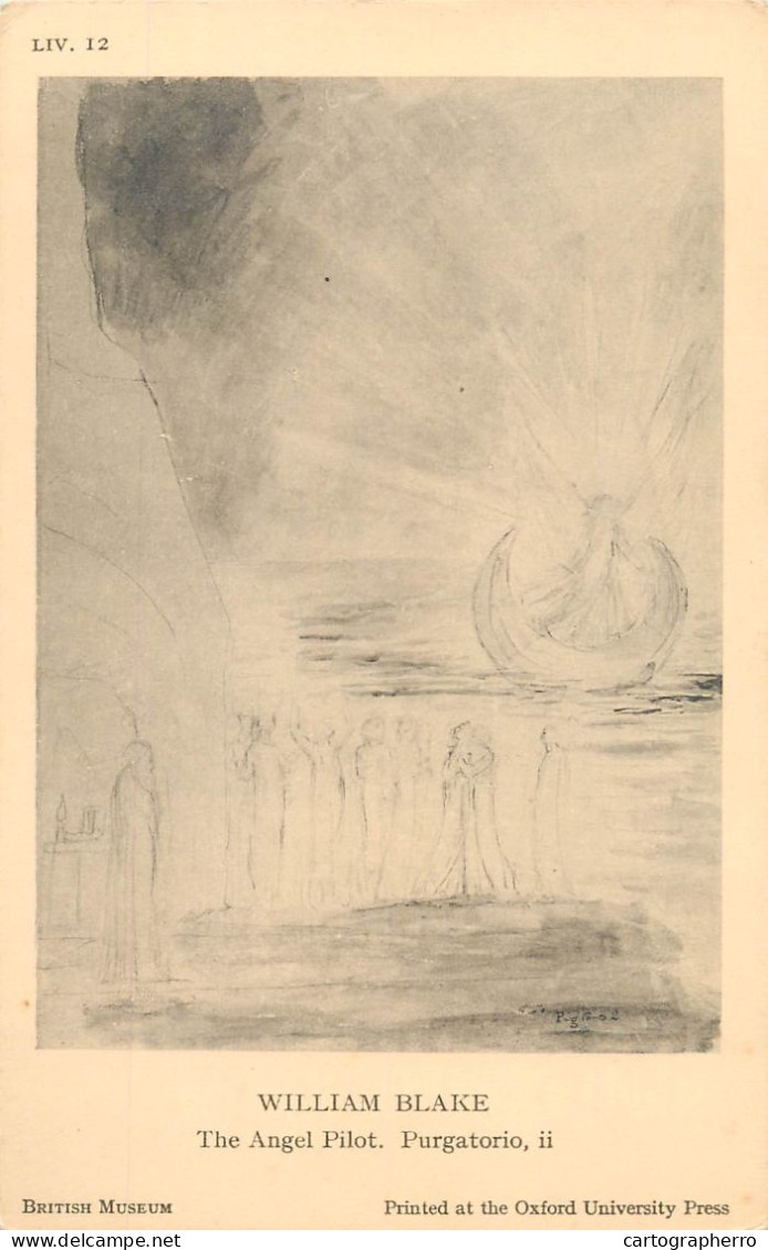 Postcard Painting William Blake The Angel Pilor Purgatorio - Malerei & Gemälde